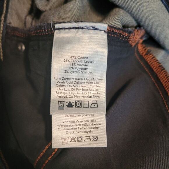 Eddie Bauer Jeans Size 14 Slightly Curvy Hi Rise Slim Straight Tummy Control - Picture 6 of 11